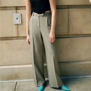 Zara wide leg menswear trousers